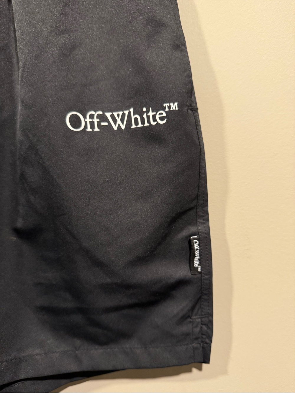 Off-white Men's Black Logo nylon Swim Shorts XL image 4